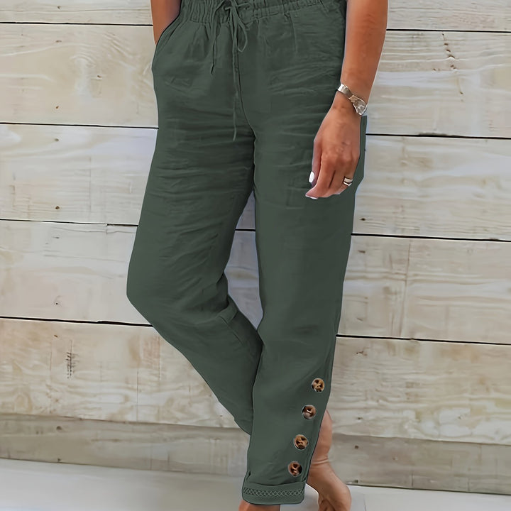 Linnea™ – Slim Straight Cotton Pants