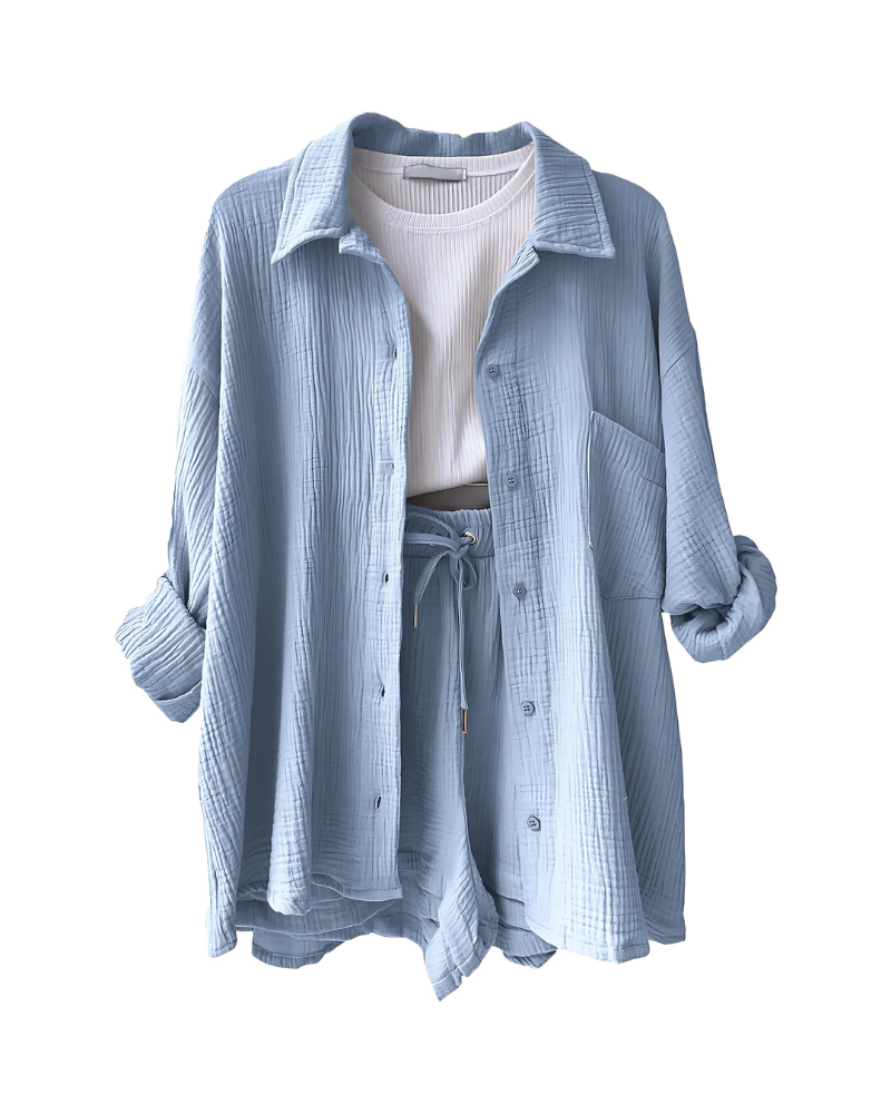 Maylee |  Button-Up Shorts Set