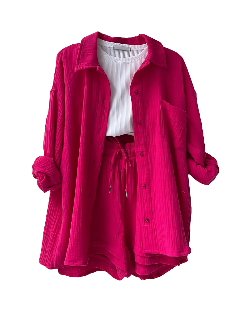 Maylee |  Button-Up Shorts Set