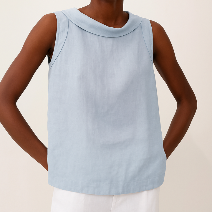 Avice | Sleeveless Roll Collar Top
