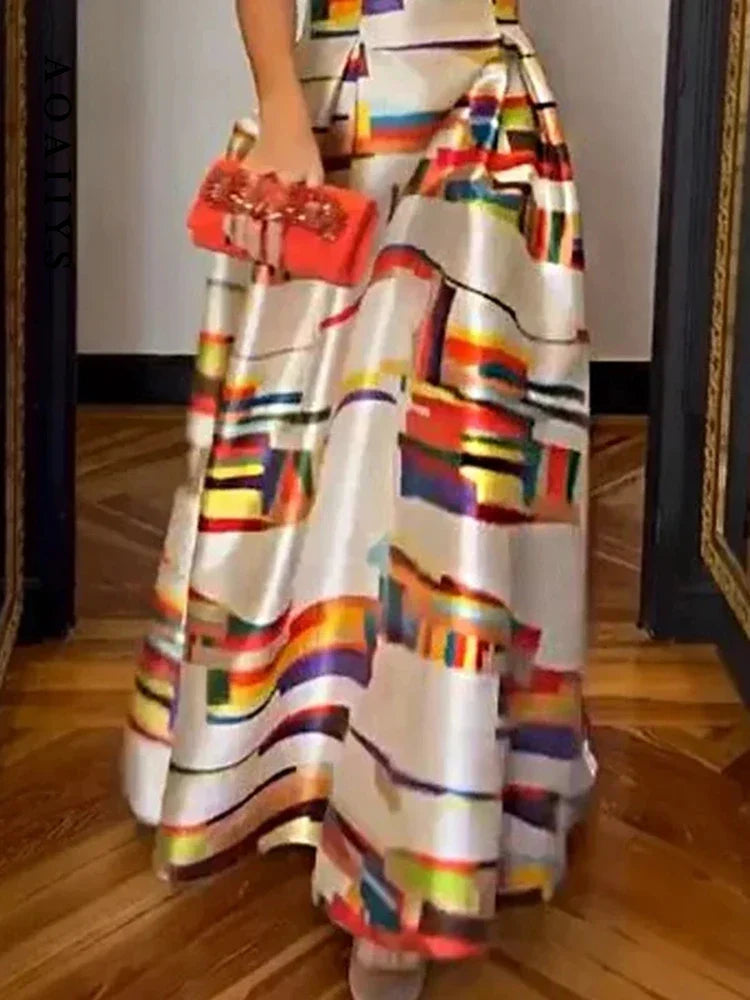 Isabeau™| Geometric Maxi Dress