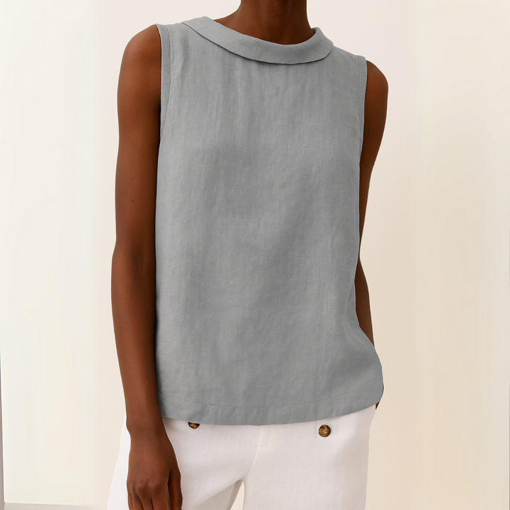 Avice | Sleeveless Roll Collar Top