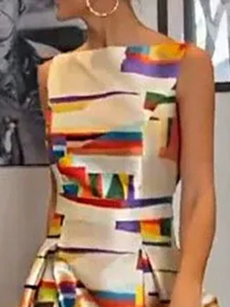 Isabeau™| Geometric Maxi Dress