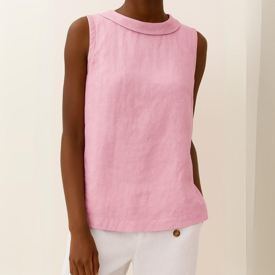 Avice | Sleeveless Roll Collar Top