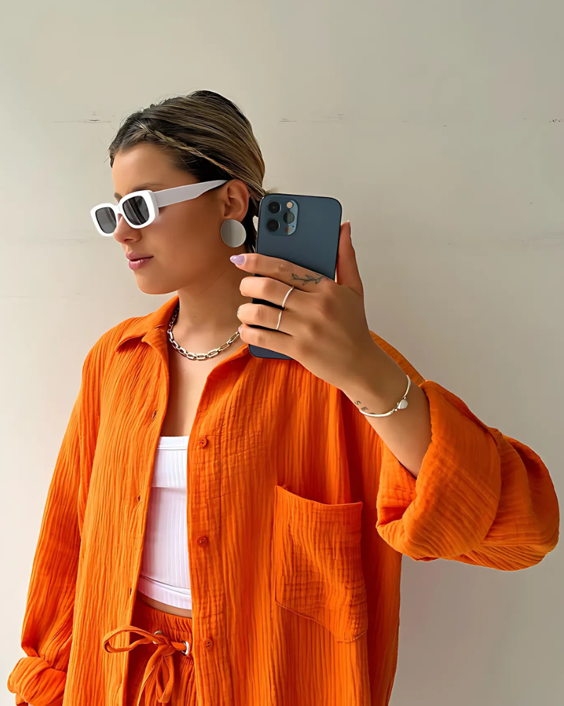 Maylee |  Button-Up Shorts Set