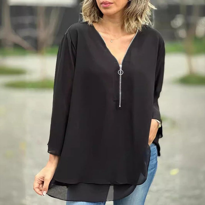 Lorelai | Lightweight Zipper Blouse