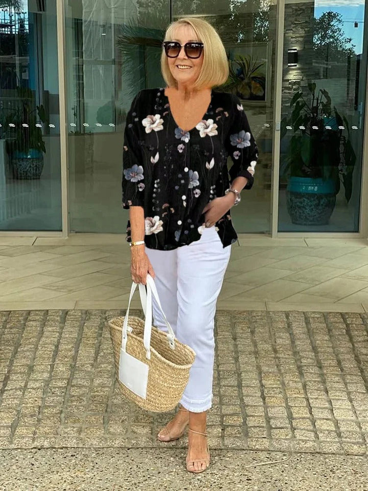 Lualhati | Button-Up Floral Blouse