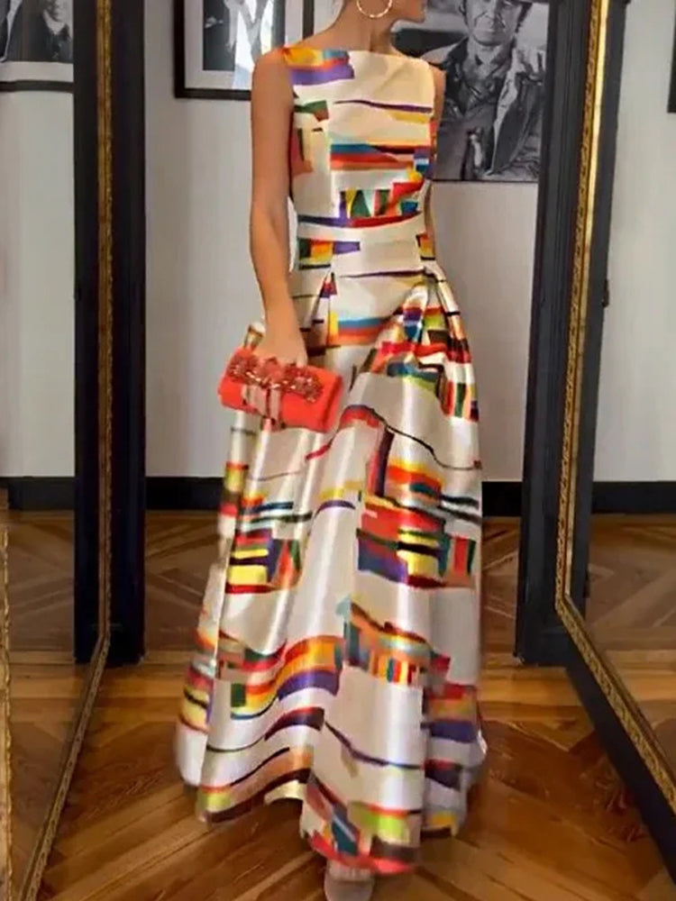 Isabeau™| Geometric Maxi Dress