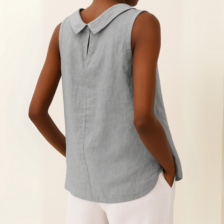 Avice | Sleeveless Roll Collar Top