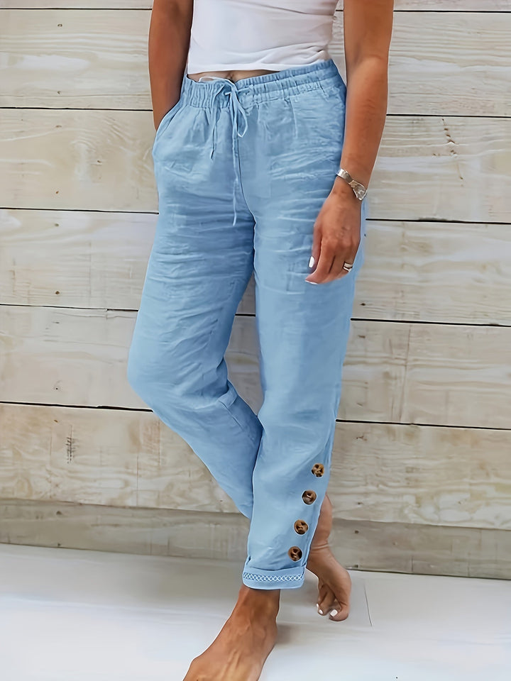 Linnea™ – Slim Straight Cotton Pants