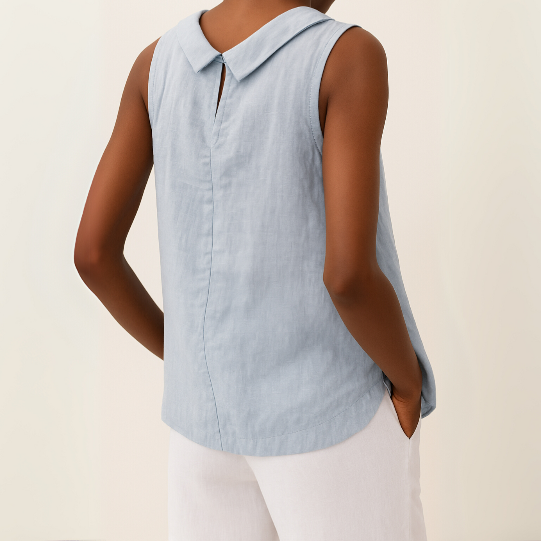Avice | Sleeveless Roll Collar Top