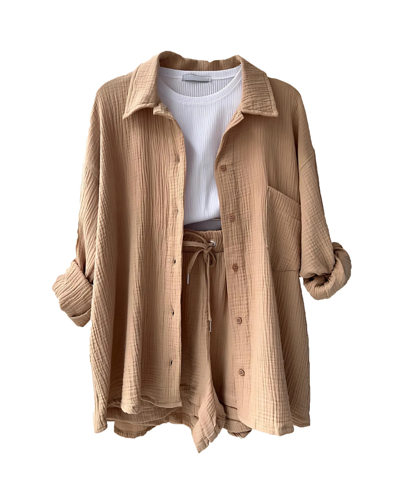 Maylee |  Button-Up Shorts Set
