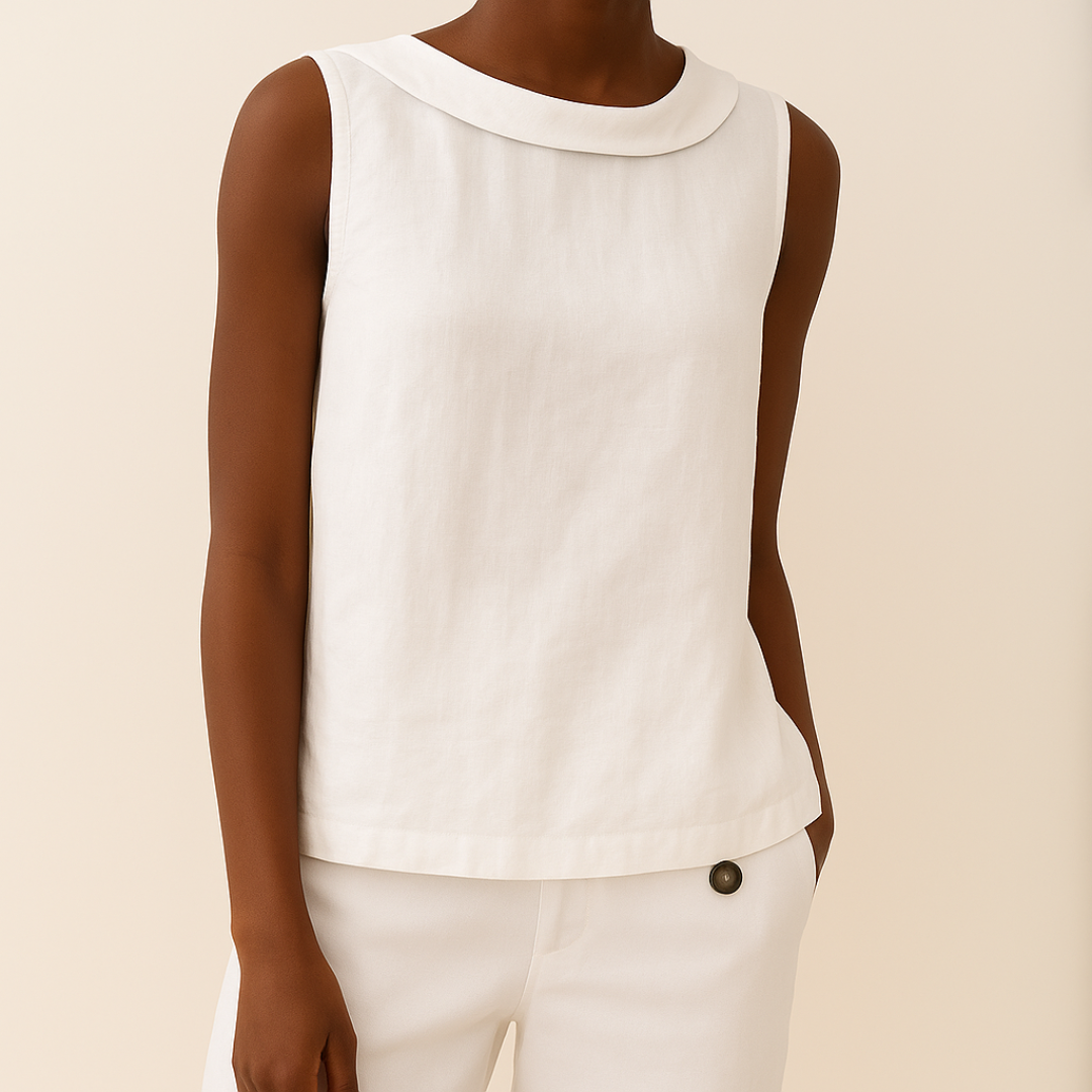 Avice | Sleeveless Roll Collar Top
