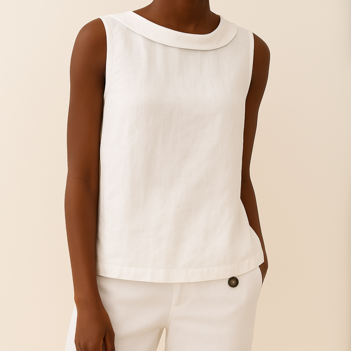 Avice | Sleeveless Roll Collar Top