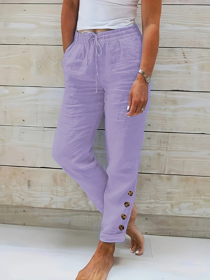 Linnea™ – Slim Straight Cotton Pants