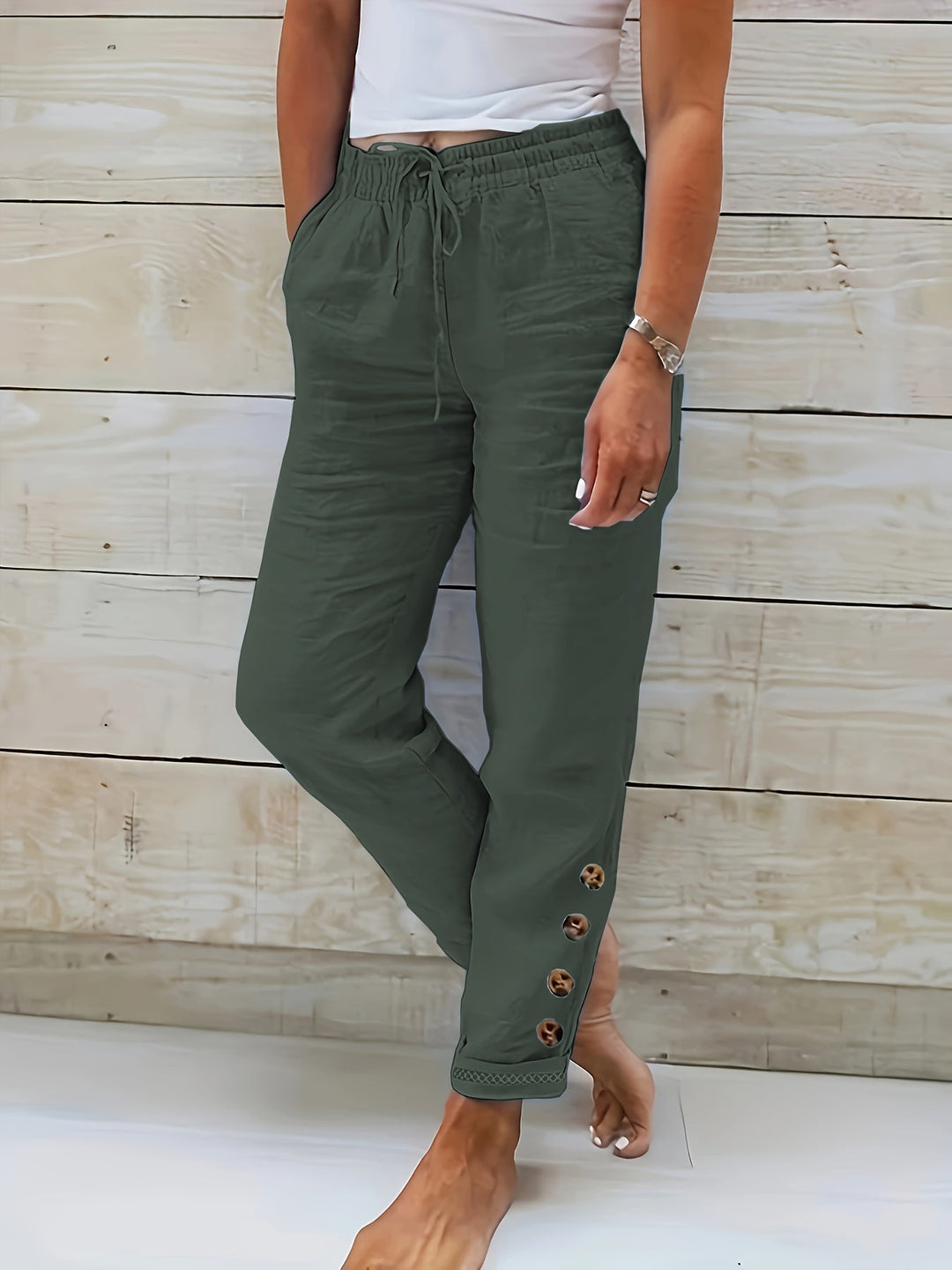 Linnea™ – Slim Straight Cotton Pants
