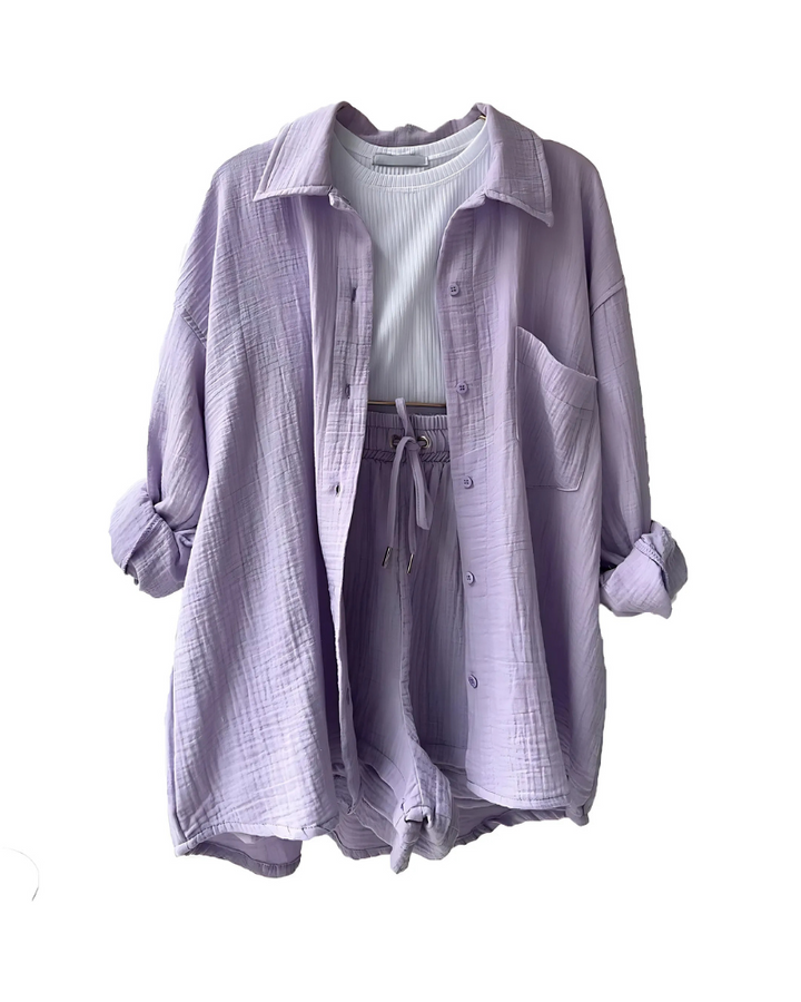 Maylee |  Button-Up Shorts Set
