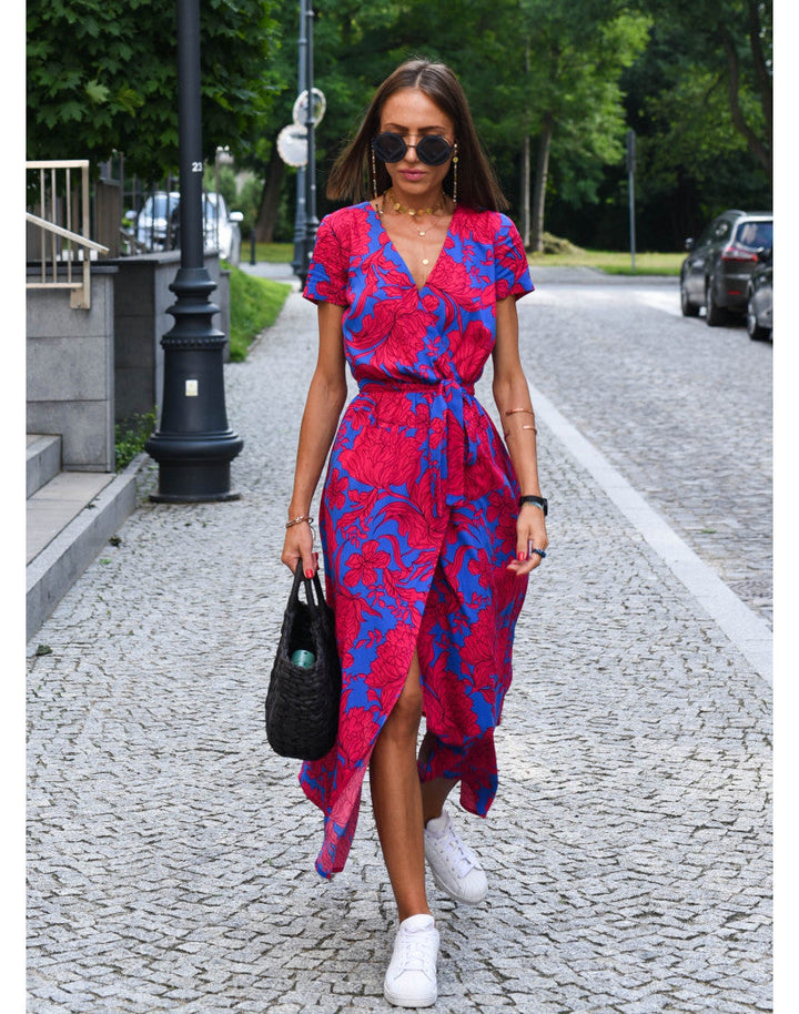 Alina | Floral Wrap Midi Dress