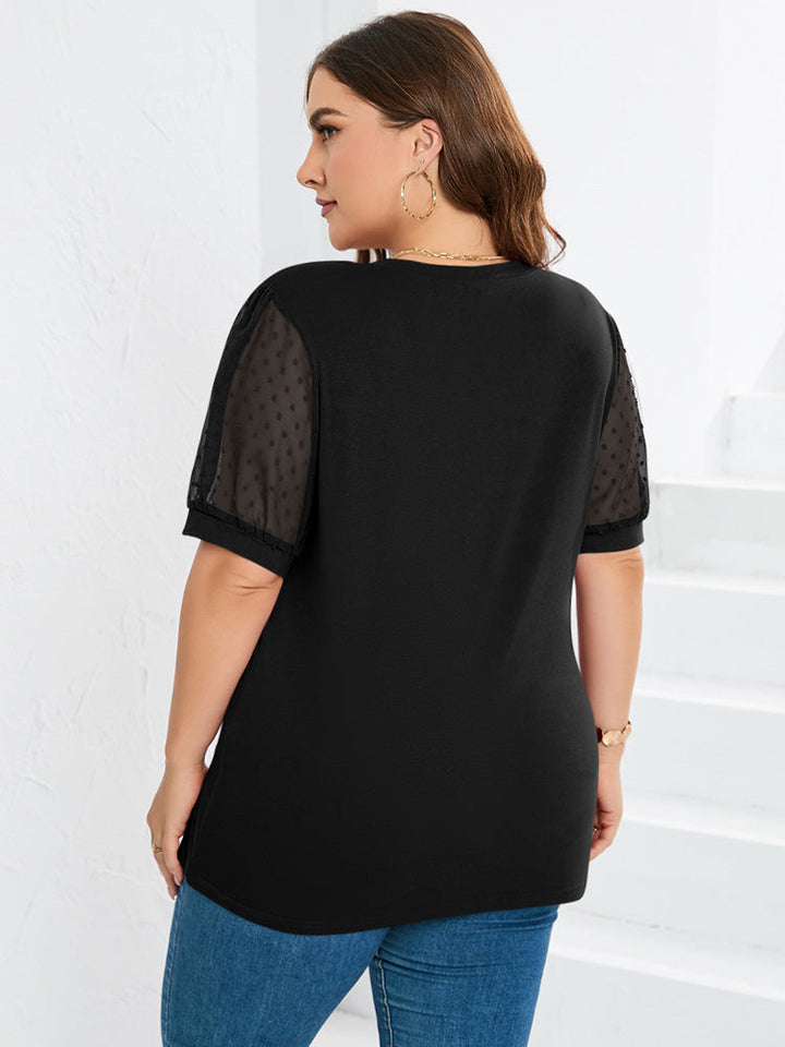 Rema | Sheer Sleeve V-Neck Top