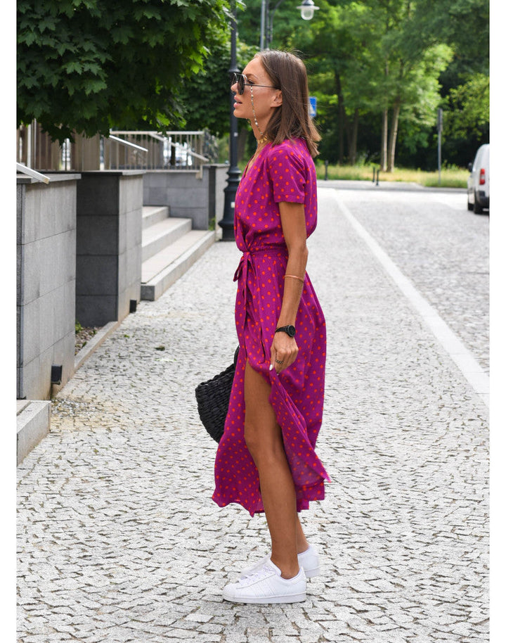 Alina | Floral Wrap Midi Dress