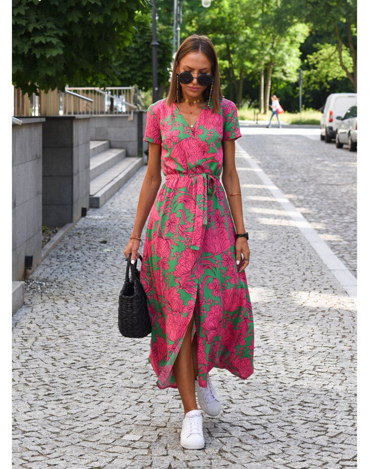 Alina | Floral Wrap Midi Dress