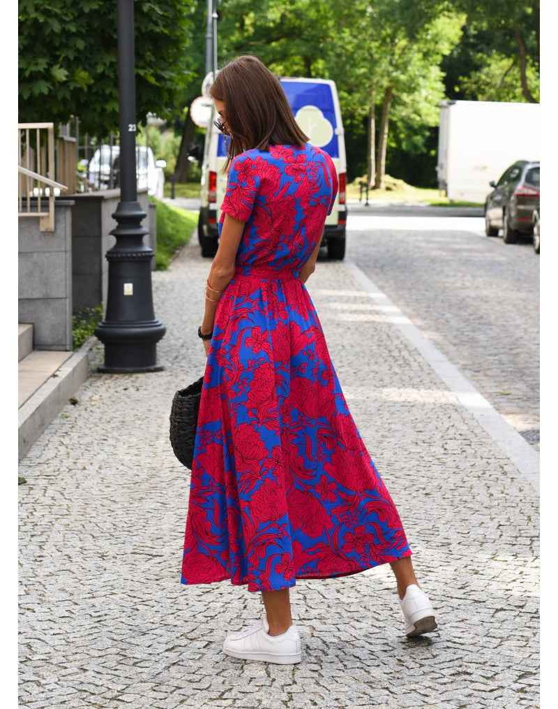 Alina | Floral Wrap Midi Dress