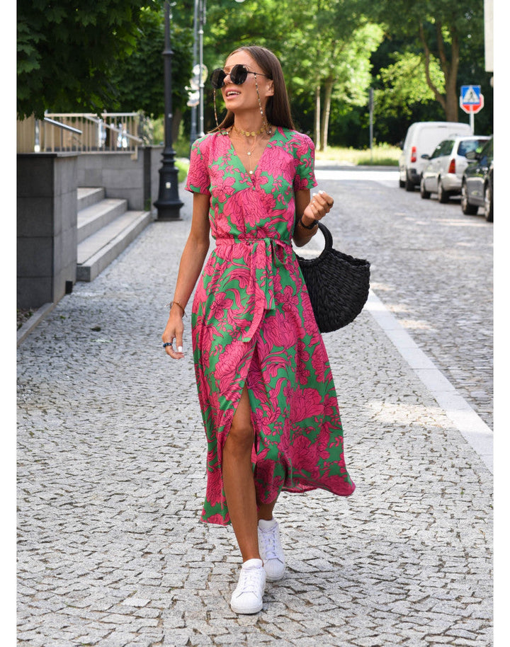 Alina | Floral Wrap Midi Dress