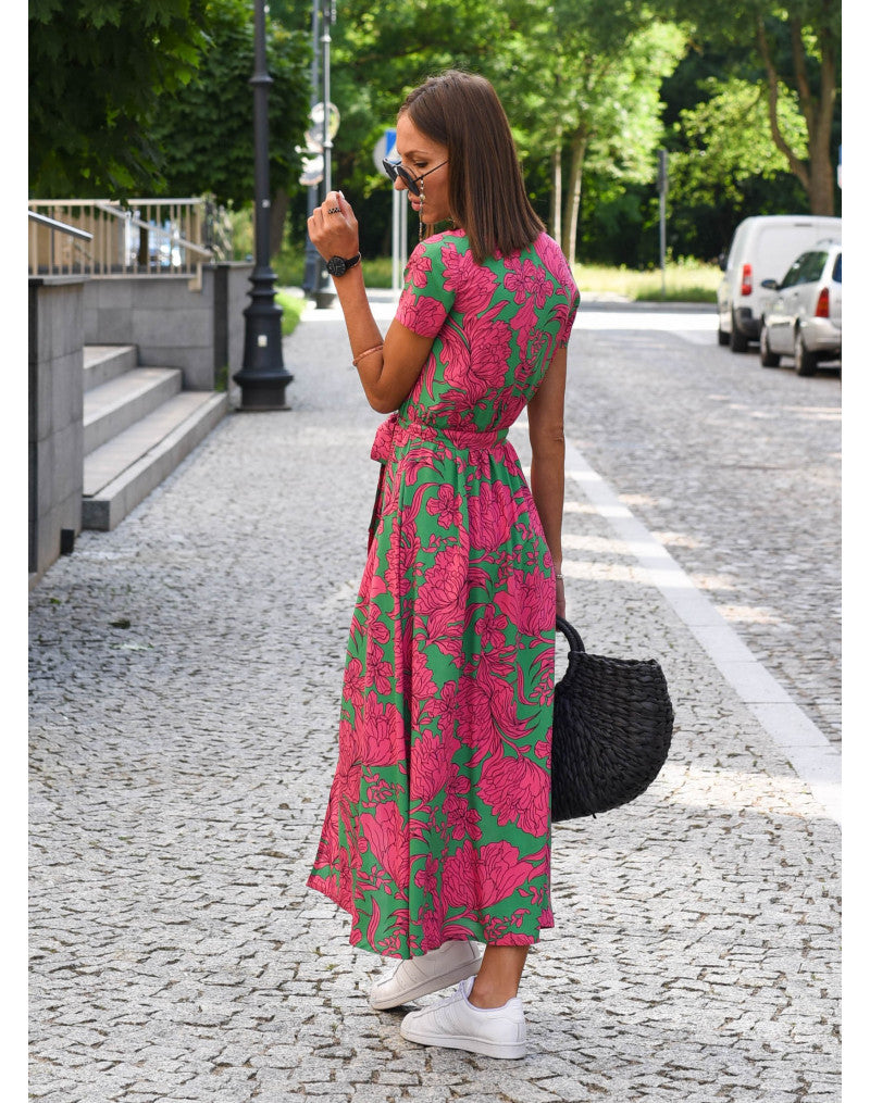 Alina | Floral Wrap Midi Dress