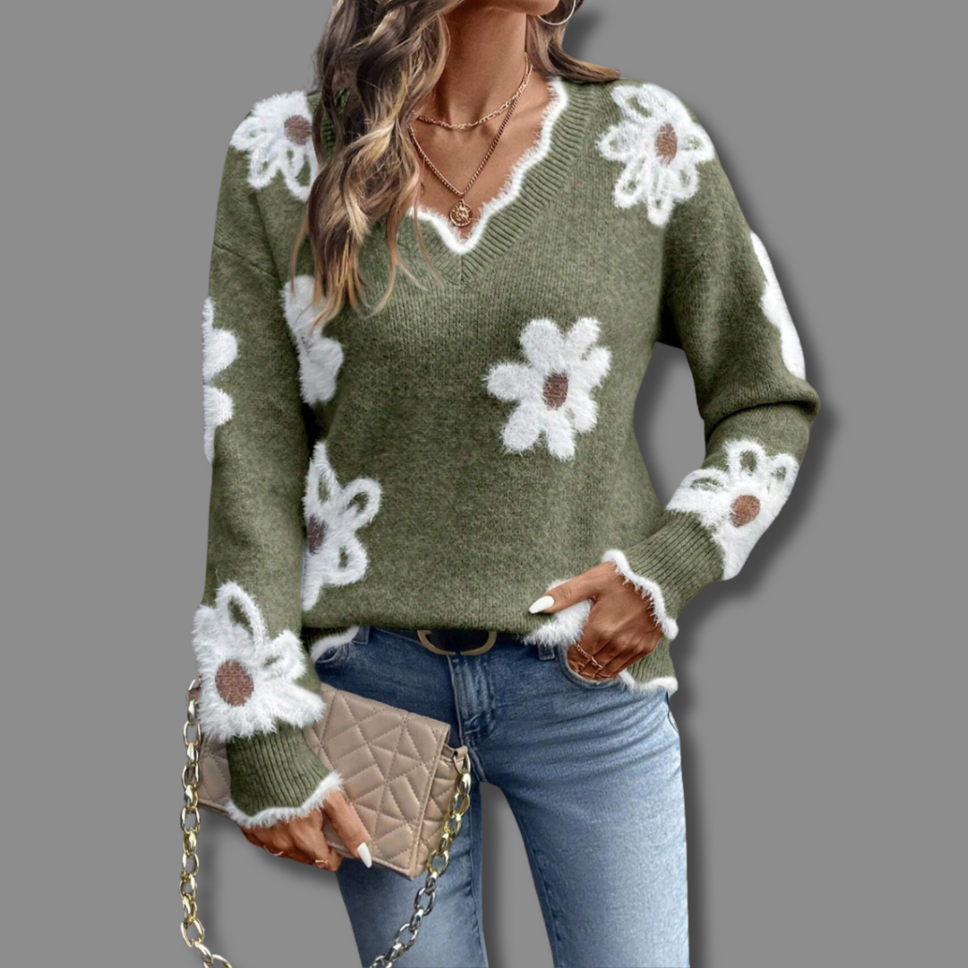 THEA | ELEGANT V-NECK SWEATER