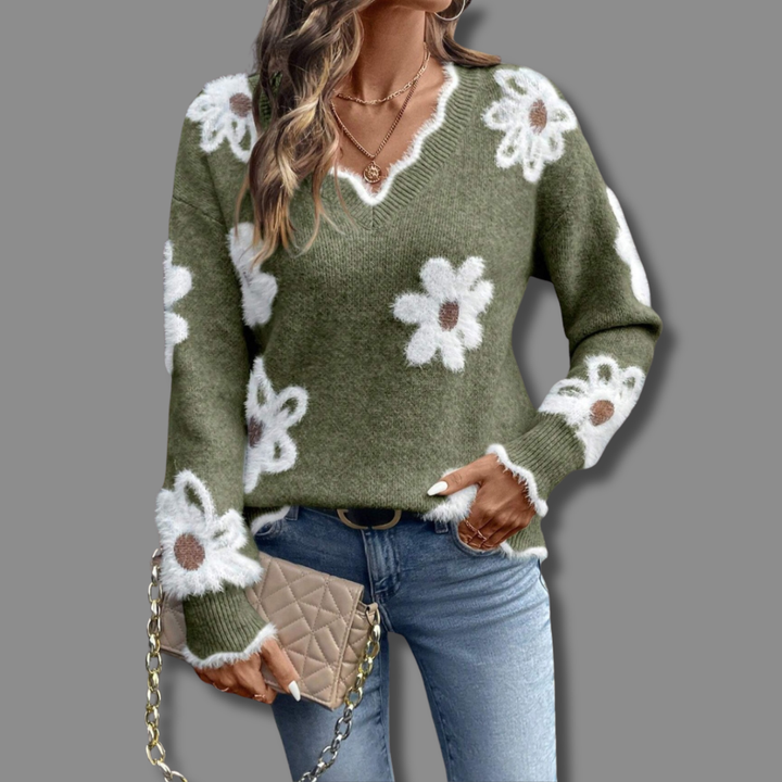 THEA | ELEGANT V-NECK SWEATER