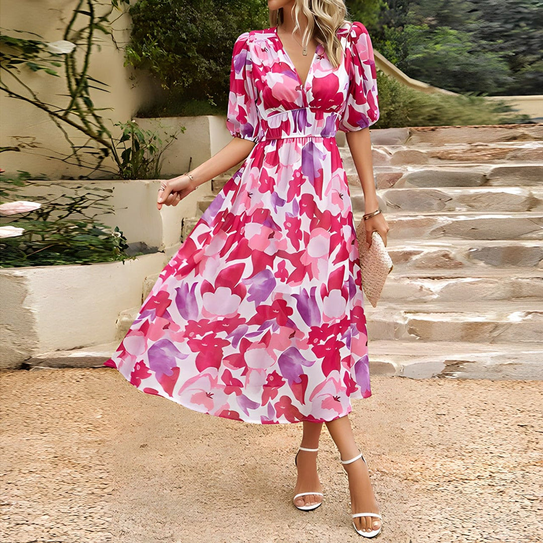 Violetta™ Casual V-neck Printed Dress