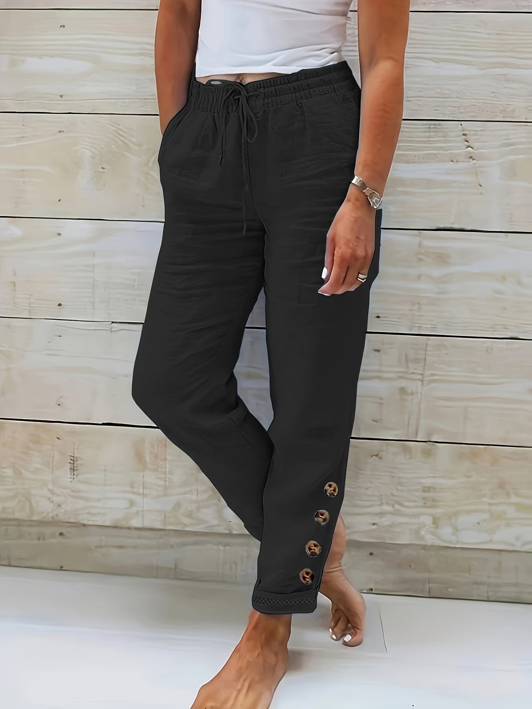 Linnea™ – Slim Straight Cotton Pants