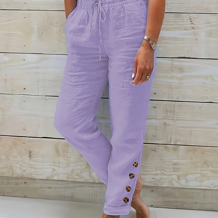 Linnea™ – Slim Straight Cotton Pants