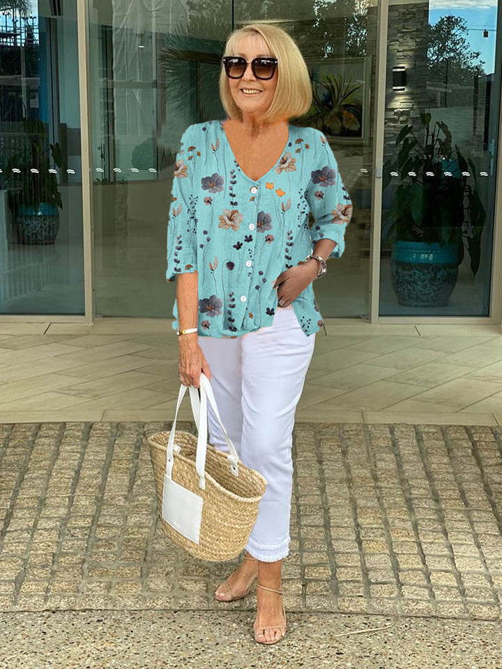 Lualhati | Button-Up Floral Blouse