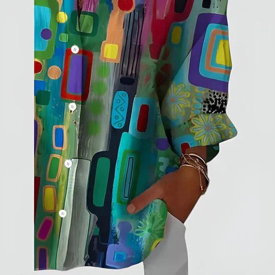 Maja™ | Blouse with Colorful Design