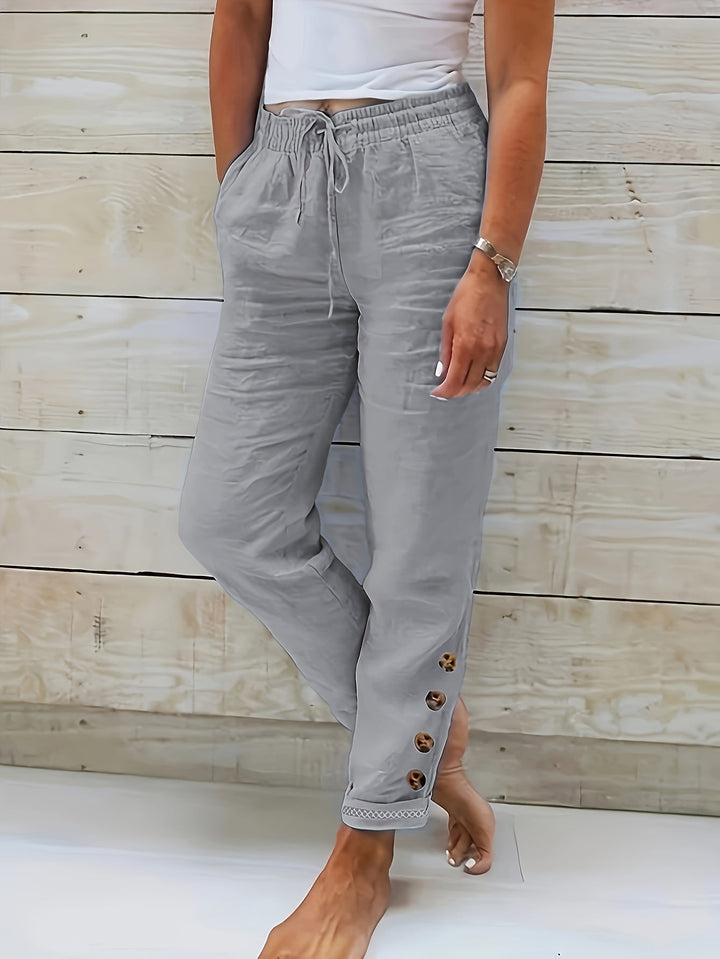 Linnea™ – Slim Straight Cotton Pants